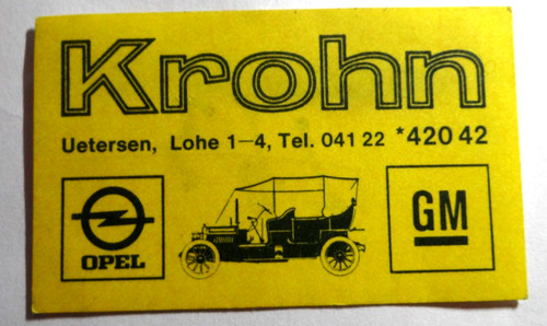 Werbe aufkleber opel - gm,